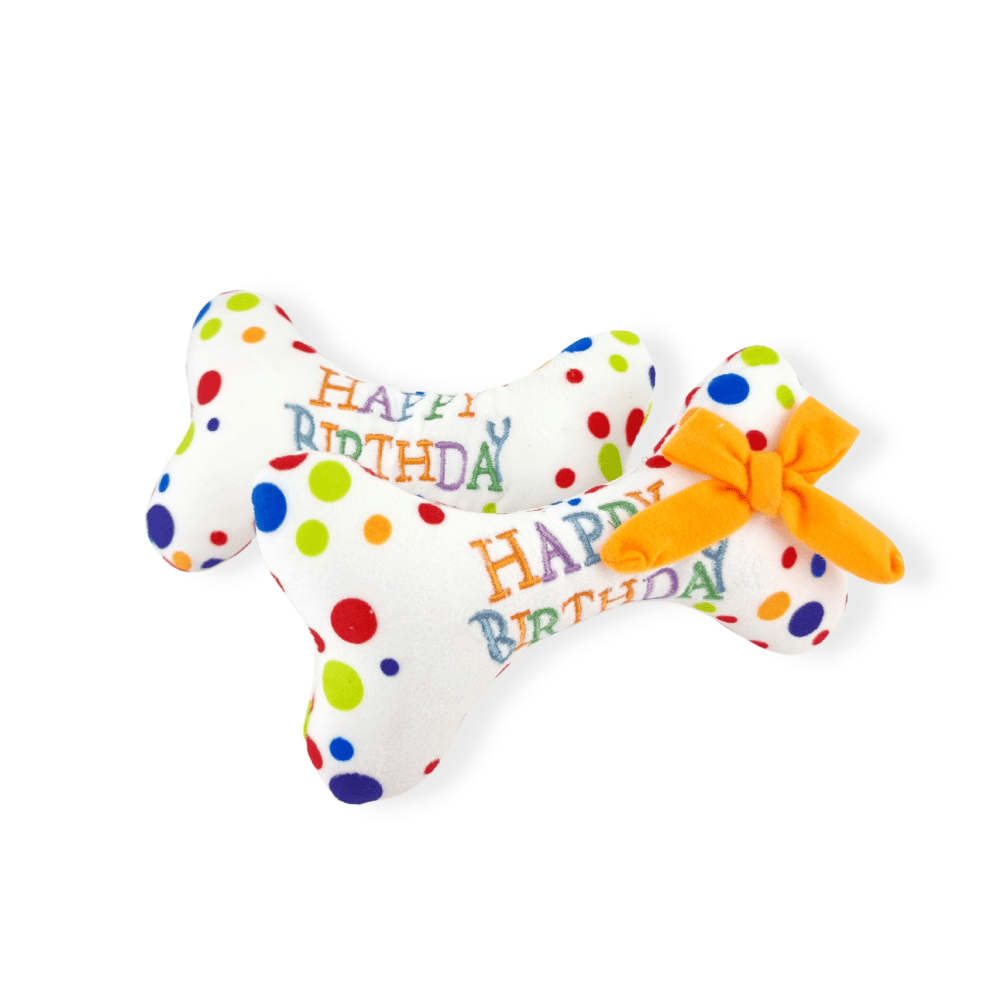 Happy Birthday Bone Dog Toy - Birthday Toys from . at DoggyTopia