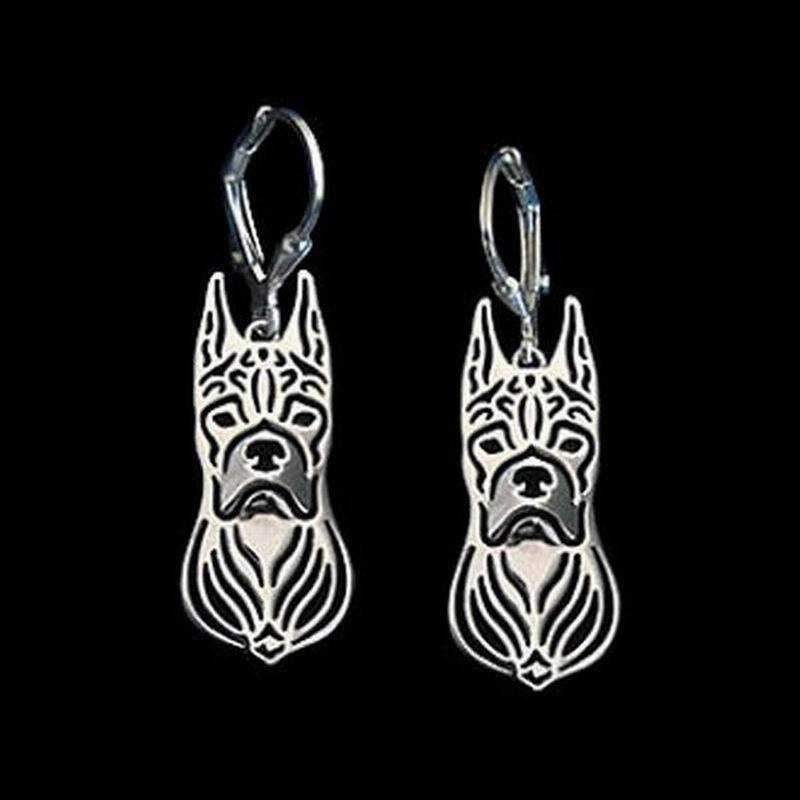 Dog Earrings - Boxer Ears Up - Earrings from . at DoggyTopia