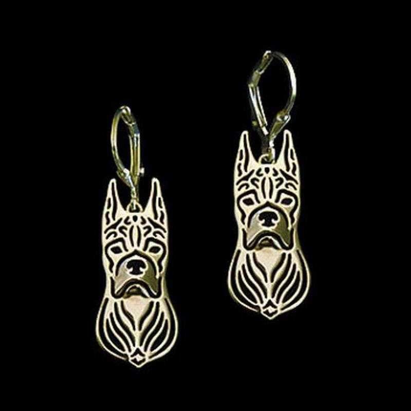 Dog Earrings - Boxer Ears Up - Earrings from . at DoggyTopia