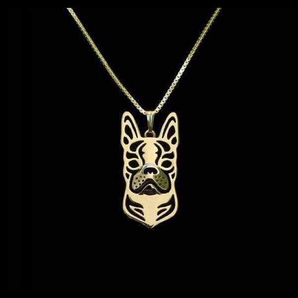 Dog Pendant Necklace - Boston Terrier - Necklaces from . at DoggyTopia