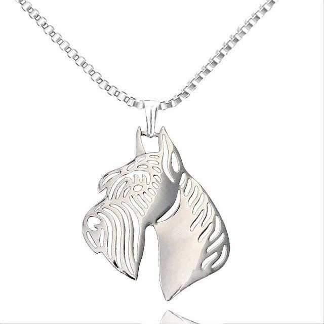 Dog Pendant Necklace - Schnauzer Profile - Necklaces from . at DoggyTopia
