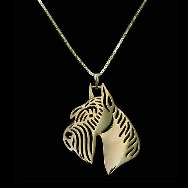 Dog Pendant Necklace - Schnauzer Profile - Necklaces from . at DoggyTopia