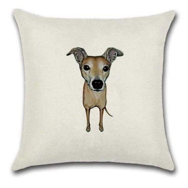 Fawn Greyhound Throw Cushion - Cushions from Sale at DoggyTopia