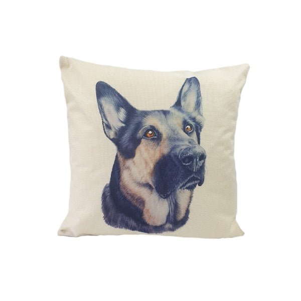 German Shepherd Looking Up Throw Cushion - Cushions from Sale at DoggyTopia