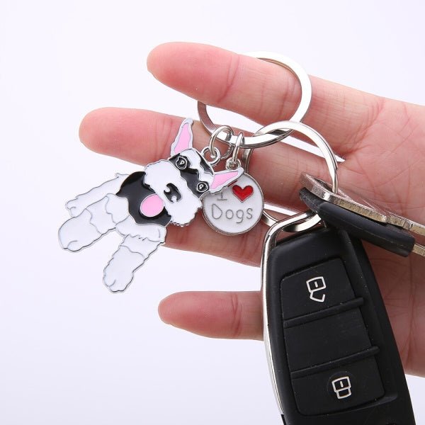 Schnauzer Standing Key Ring - Key Rings from Sale at DoggyTopia