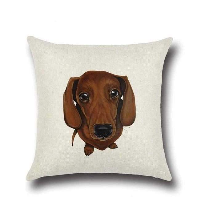 Tan Dachshund Throw Cushion - Cushions from Sale at DoggyTopia