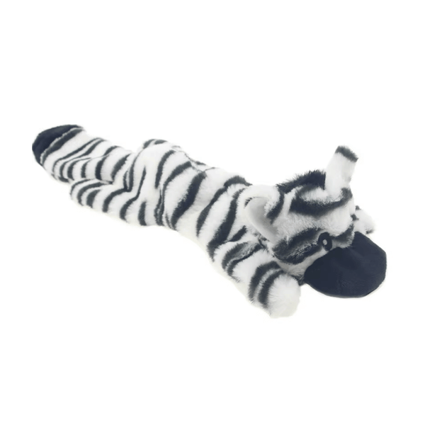 Floppy Zebra Plush Dog Toy