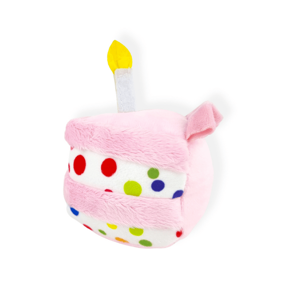 Birthday Cake Slice Dog Toy Pink