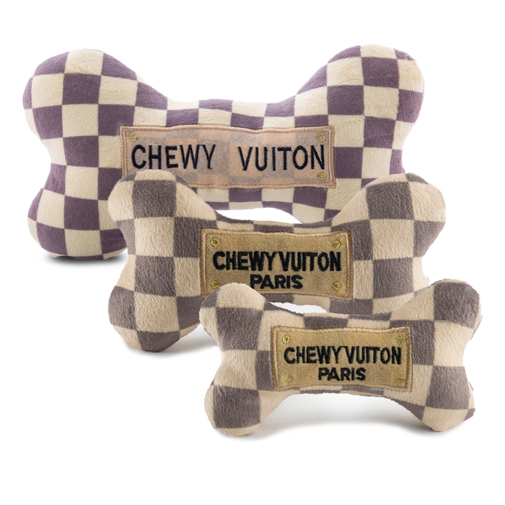 Chewy Vuiton Checker Bone Dog Toy