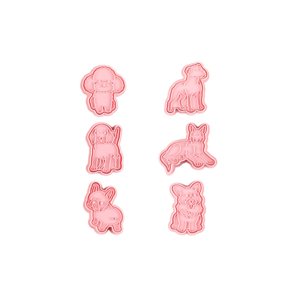 Dogs Cookie Cutter Embosser Set 6pcs