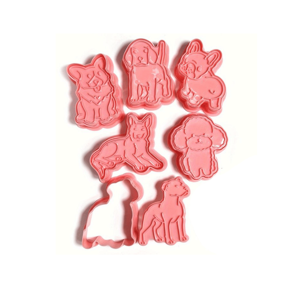 Dogs Cookie Cutter Embosser Set 6pcs