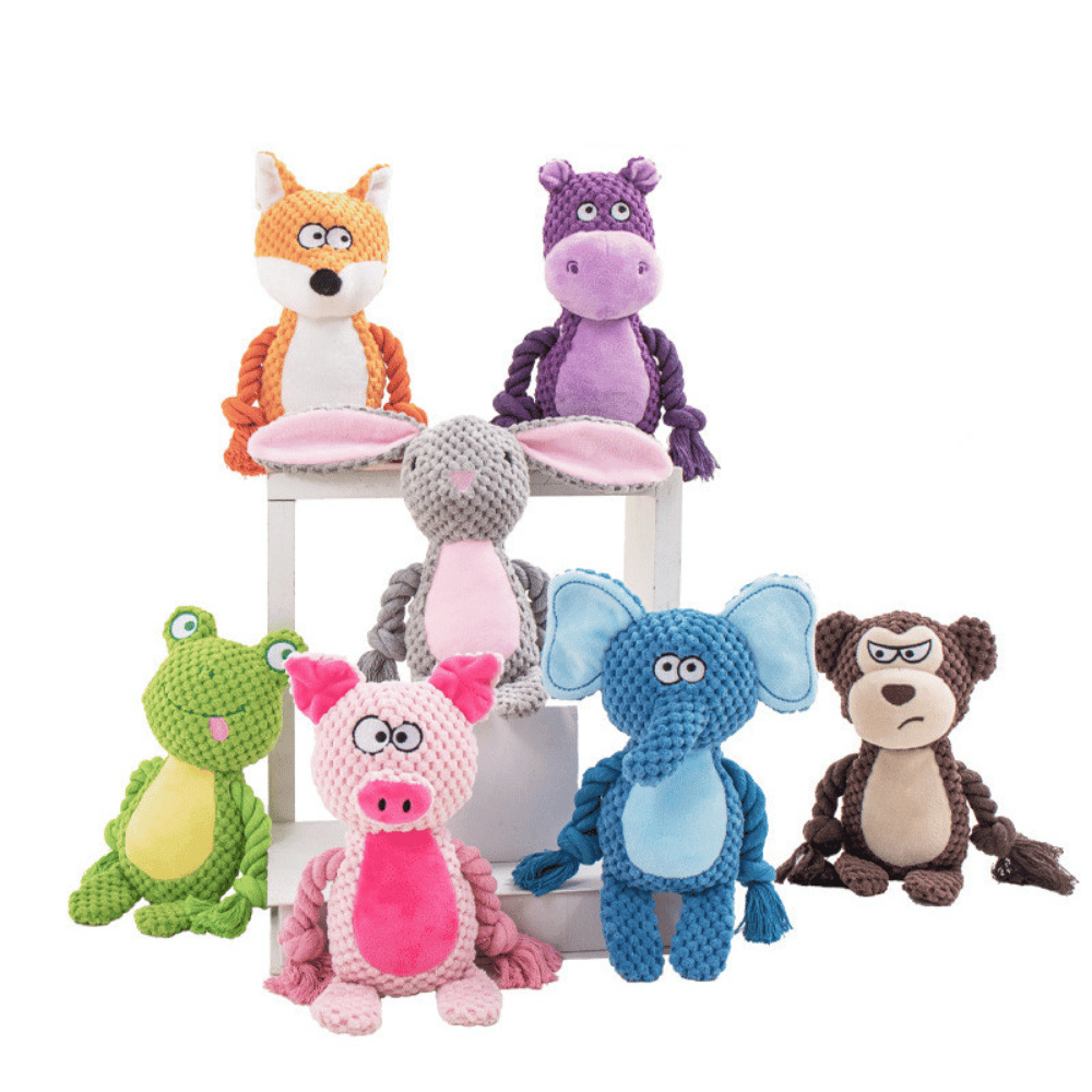 Bonnie Bunny Rope Corduroy Dog Toy - Plush and Rope Toys from . at DoggyTopia