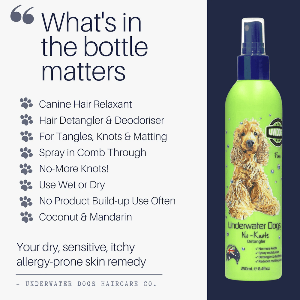 UNDERWATER DOGS No - Knots Detangler - Deodorisers & Detanglers from Underwater Dogs at DoggyTopia
