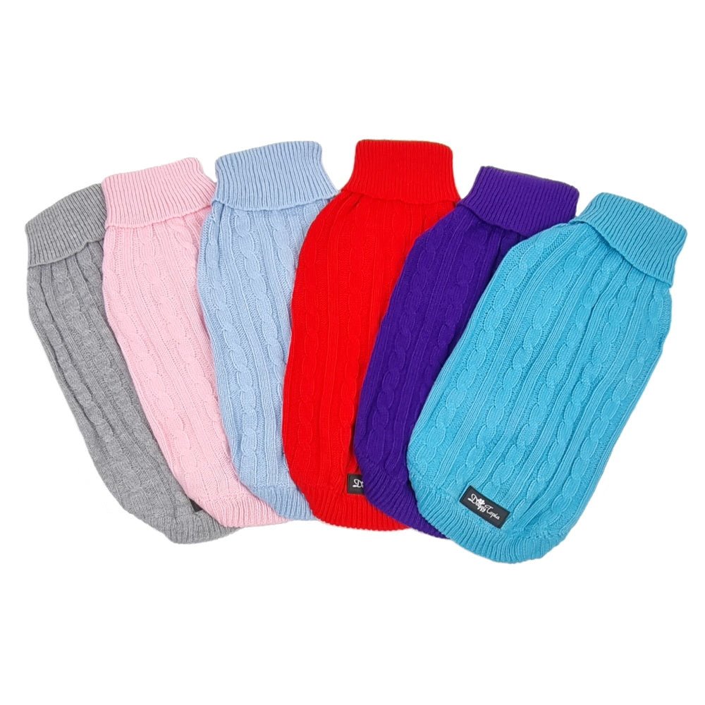 Cable Knit Jumper - Marshmallow - Knit Jumpers from DoggyTopia at DoggyTopia
