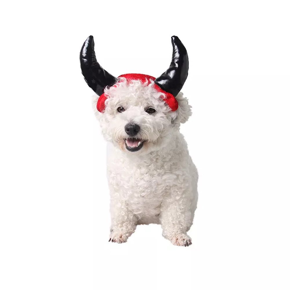 Devil Horns Dog Headpiece - Costumes from Halloween at DoggyTopia