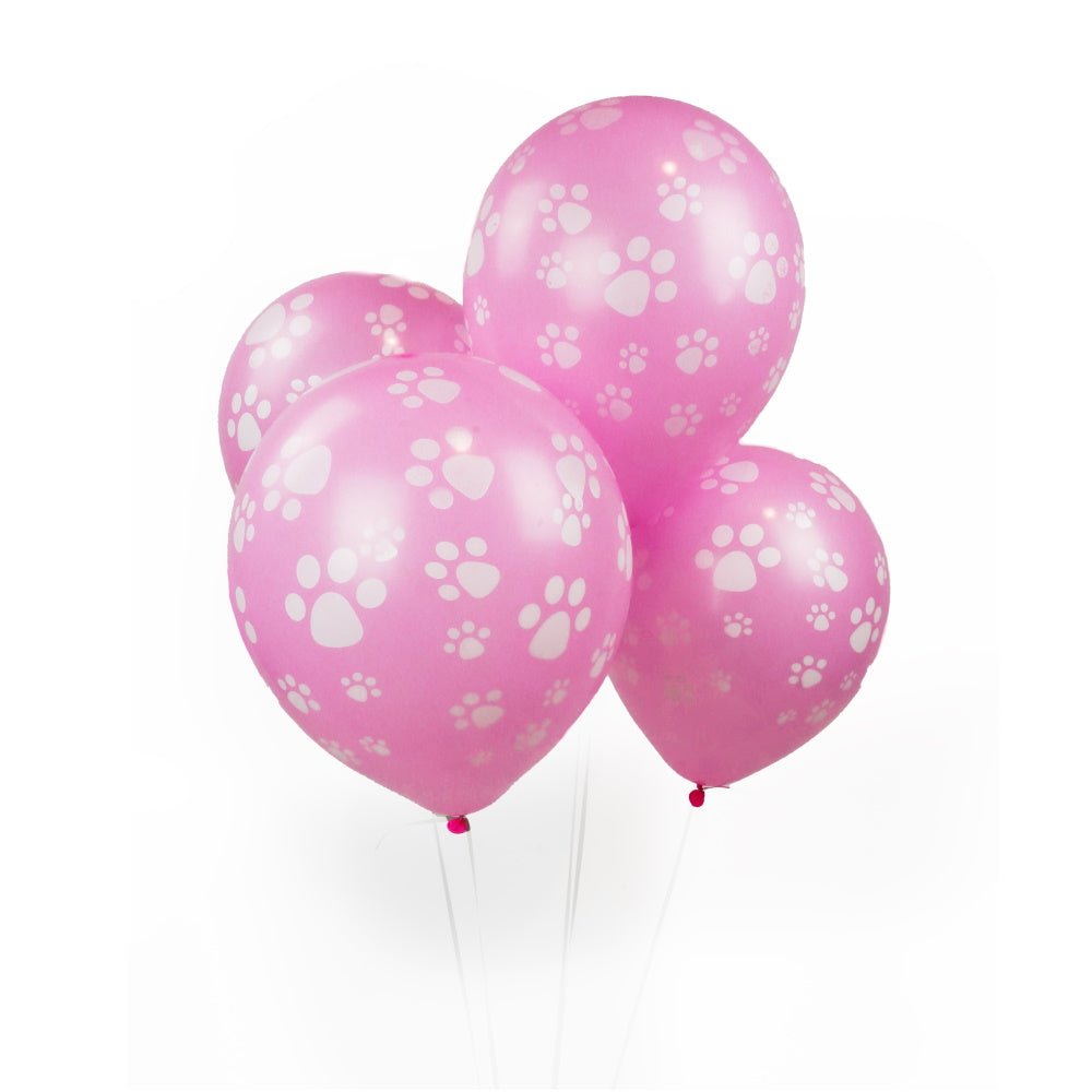 Dog Paw Prints Party Balloons - Pink - Party Balloons from . at DoggyTopia