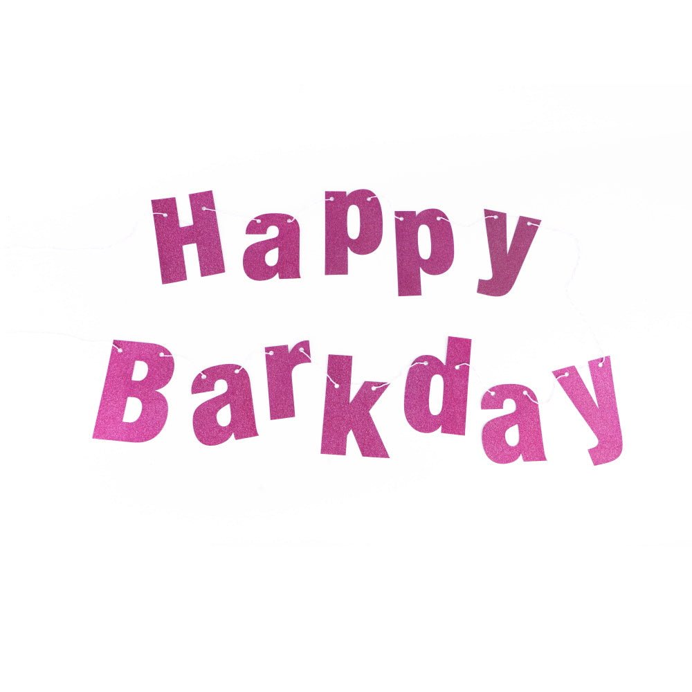Happy Barkday Banner - Pink - Party Banners from Sale at DoggyTopia