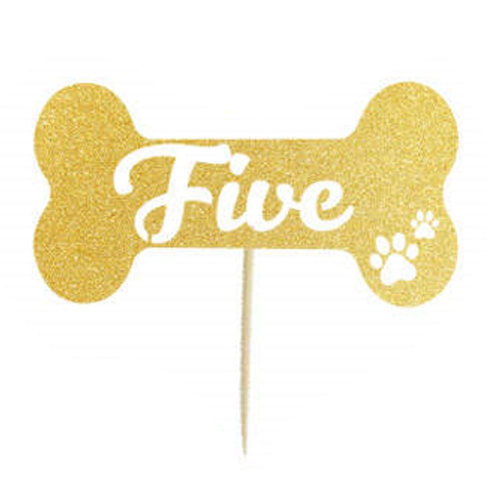 Number Five - Dog Cake Topper - Cake Toppers from . at DoggyTopia