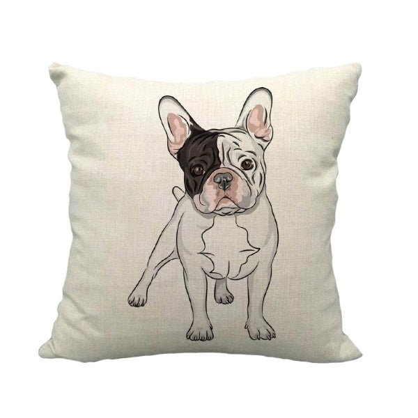 Pied French Bulldog Throw Cushion - Cushions from Sale at DoggyTopia